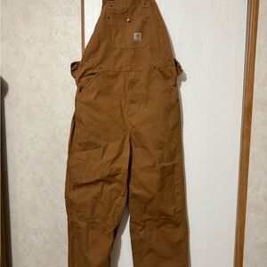 Carhartt Brown Workwear Overalls with Logo Tag